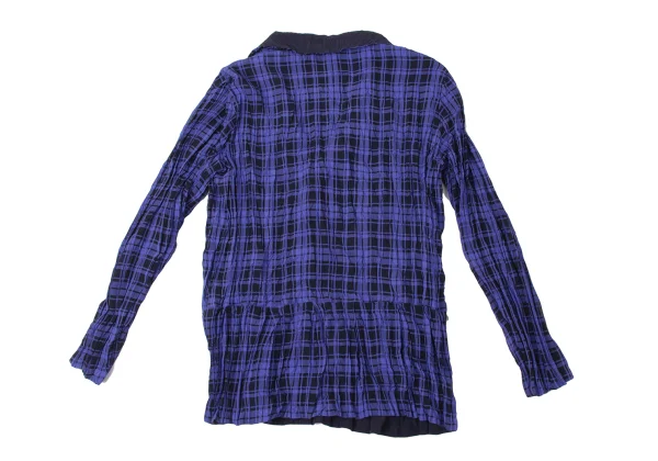 ISSEY MIYAKE Lining Checked Twist Pleats Reversible Jacket K-171487_013