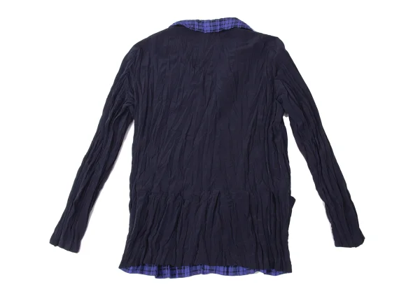ISSEY MIYAKE Lining Checked Twist Pleats Reversible Jacket K-171487_014
