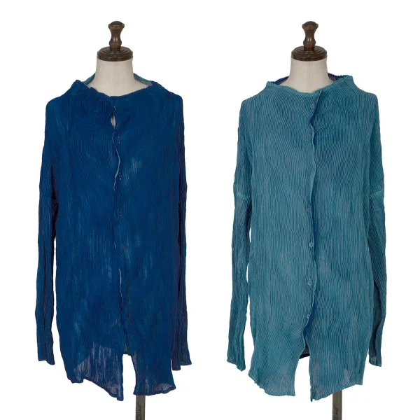 Unbranded Pleats Bicolor Reversible Cardigan Blue,Sky blue S-M K-171489_001