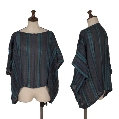 ISSEY MIYAKE me Pleats Striped Mesh Top
