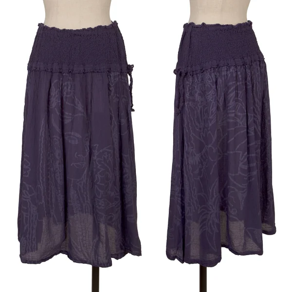 ISSEY MIYAKE me Dyed Cauliflower Switching Face Graphic Skirt Purple F K-171495_001