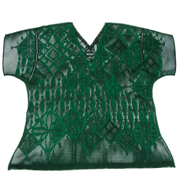 Unbranded Mesh Geometric V-neck Short Sleeve Top K-171496_002