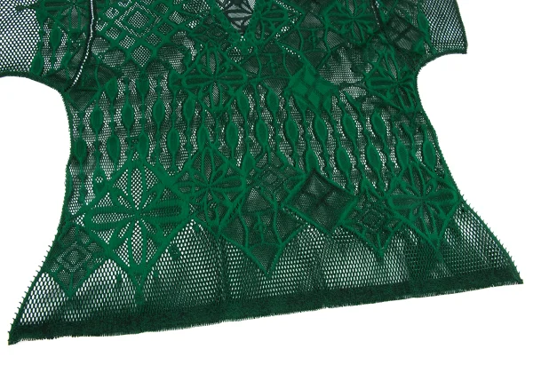 Unbranded Mesh Geometric V-neck Short Sleeve Top K-171496_006