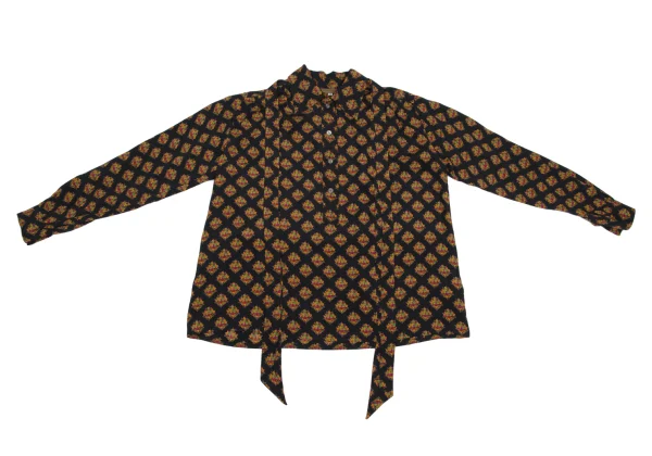 Yves Saint Laurent×ALPHA CUBIC Tie-neck Floral Print Pullover Blouse K-171498_002