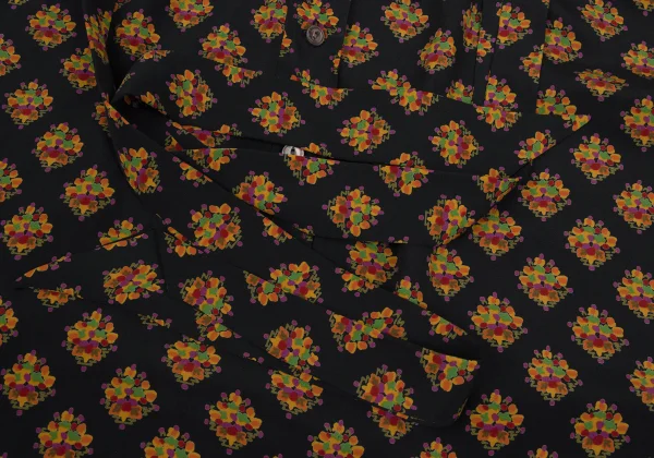 Yves Saint Laurent×ALPHA CUBIC Tie-neck Floral Print Pullover Blouse K-171498_007