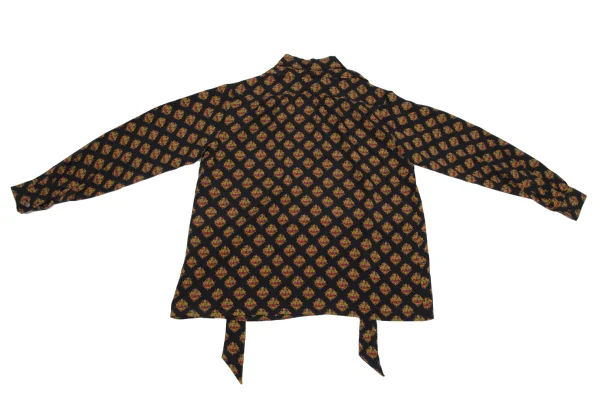Yves Saint Laurent×ALPHA CUBIC Tie-neck Floral Print Pullover Blouse K-171498_013