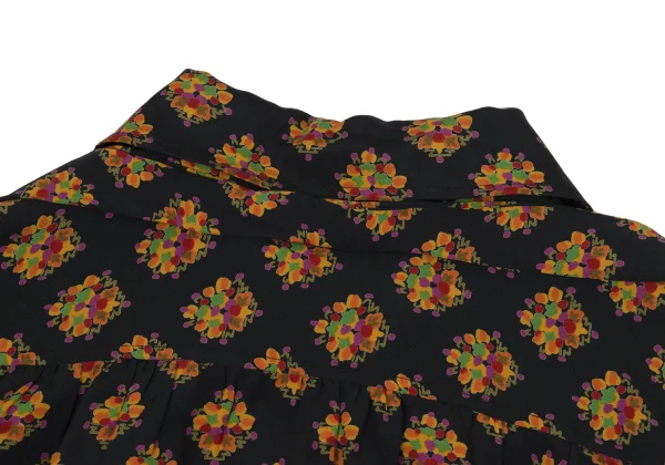 Yves Saint Laurent×ALPHA CUBIC Tie-neck Floral Print Pullover Blouse K-171498_014