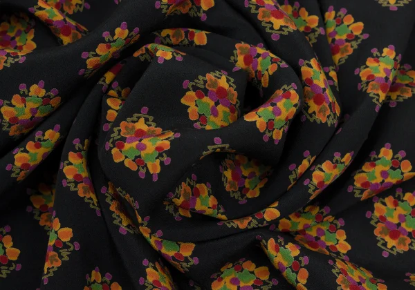 Yves Saint Laurent×ALPHA CUBIC Tie-neck Floral Print Pullover Blouse K-171498_016