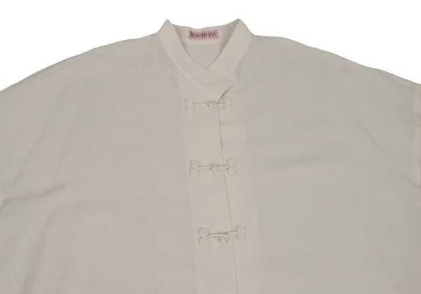 HIROKO BIS Poly Linen Wide Silhouette Chinese Short Sleeve Shirt K-171499_003