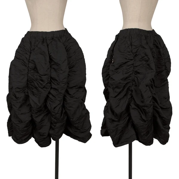 COMME des GARCONS Heart Jacquard Shirred Balloon Skirt Black XS K-171505_001