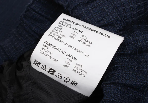 COMME des GARCONS Padded Quilted Wool Check Skirt K-171506_011