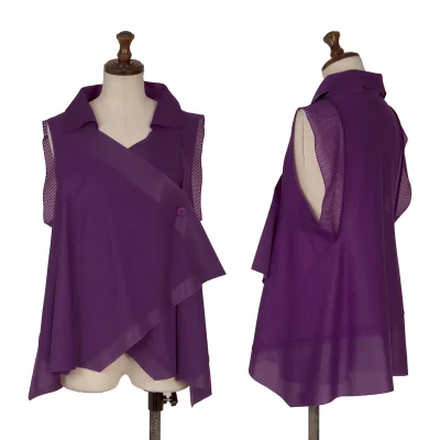 ISSEY MIYAKE 132 5. Mesh Switching Sleeveless Top