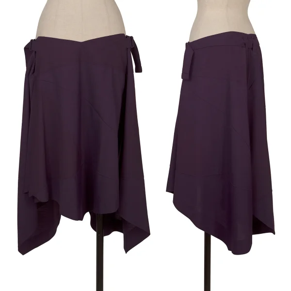ISSEY MIYAKE 132 5. Poly Wool 2D Pleats Belted Skirt Purple 3 K-171517_001