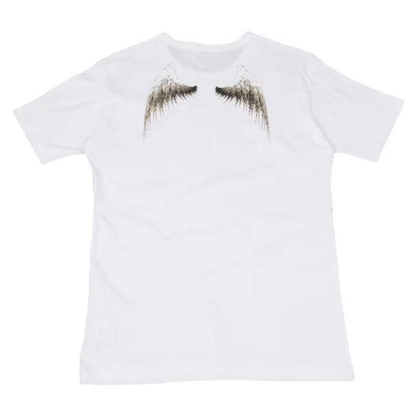 Yohji Yamamoto POUR HOMME Feather Print T Shirt White 3 K-171519_001