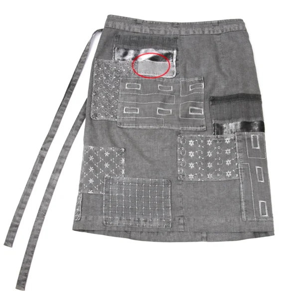 tricot COMME des GARCONS Dyed Patchwork Wrap Skirt K-171522_016