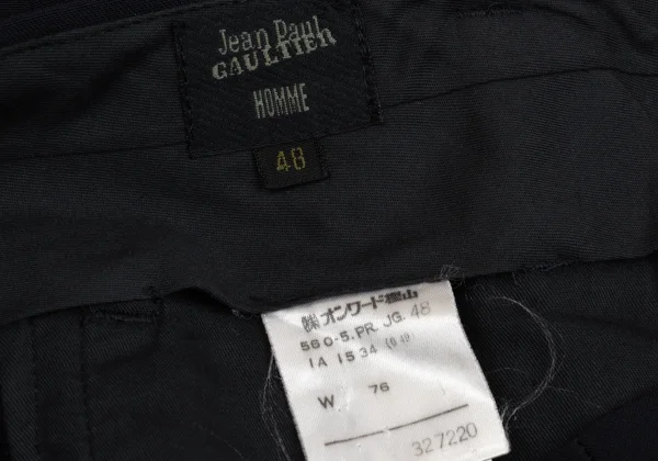 ジャンポールゴルチエ オムJean Paul GAULTIER HOMME ウールタックパンツ 紺48 K-171524_019