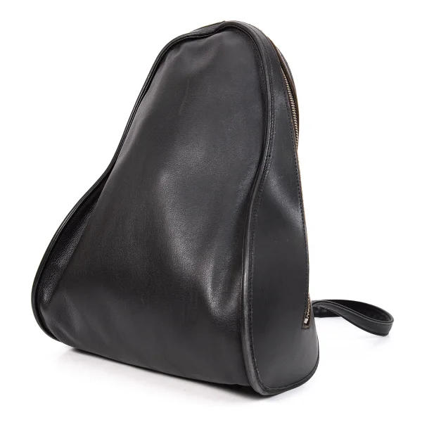 Y's Leather Curved Design Backpack Black  K-171528_001