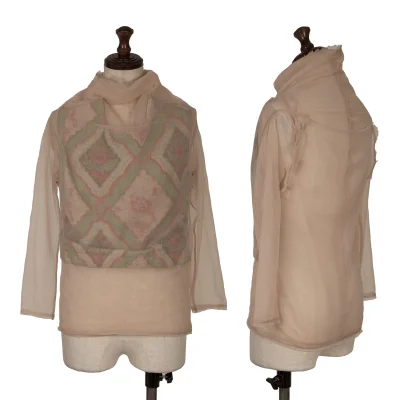 COMME des GARCONS Native Pattern Fleece Layered Mesh Top