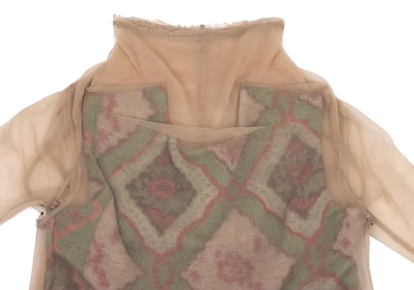 COMME des GARCONS Native Pattern Fleece Layered Mesh Top K-171529_003