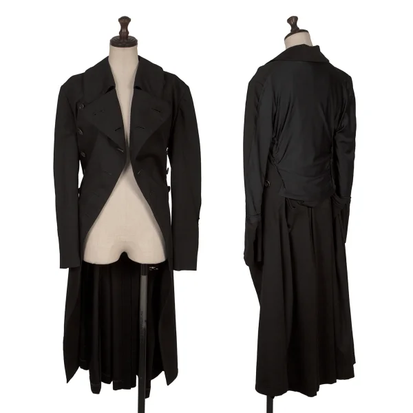 COMME des GARCONS Stretch Docking Wool Trench Coat Black S K-171531_001
