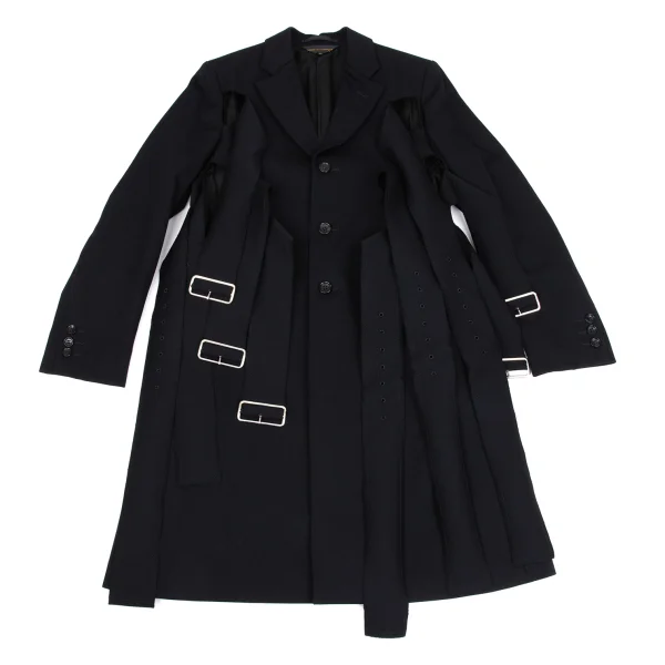COMME des GARCONS Bonding Wool Belt Design Coat K-171534_002