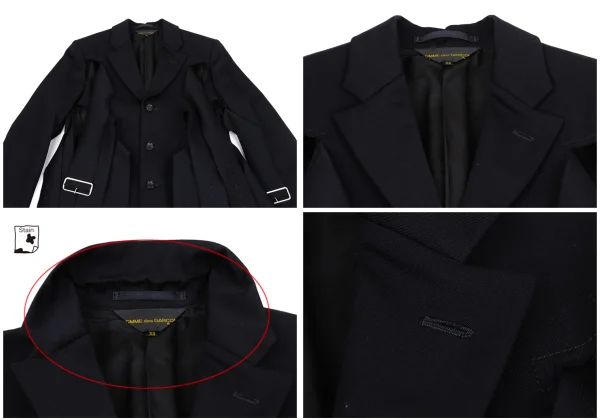 COMME des GARCONS Bonding Wool Belt Design Coat K-171534_003