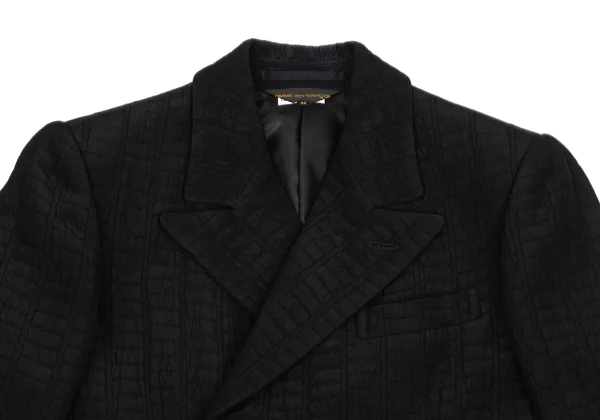 COMME des GARCONS Hem Frill Tape Embellished Jacquard Double Jacket K-171535_004