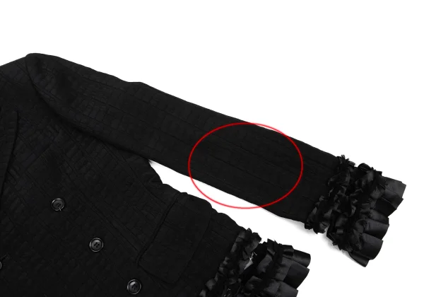COMME des GARCONS Hem Frill Tape Embellished Jacquard Double Jacket K-171535_010