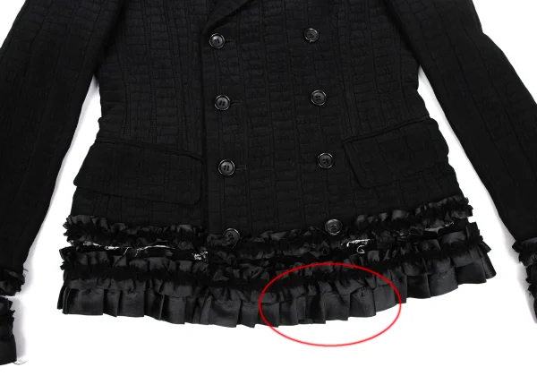 COMME des GARCONS Hem Frill Tape Embellished Jacquard Double Jacket K-171535_013