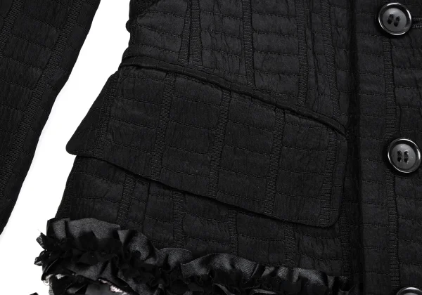 COMME des GARCONS Hem Frill Tape Embellished Jacquard Double Jacket K-171535_015