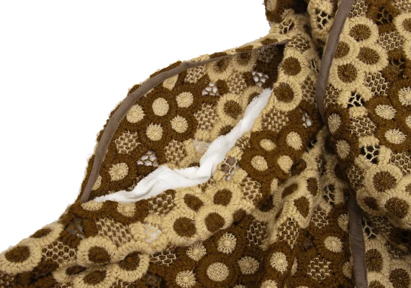 COMME des GARCONS Floral Embroidery Lace Wrap Design Sleeveless Knit Jacket K-171538_005