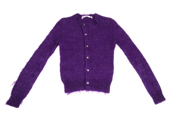 COMME des GARCONS Dyed Mohair Blend Crushed Neck Design Cardigan K-171543_002