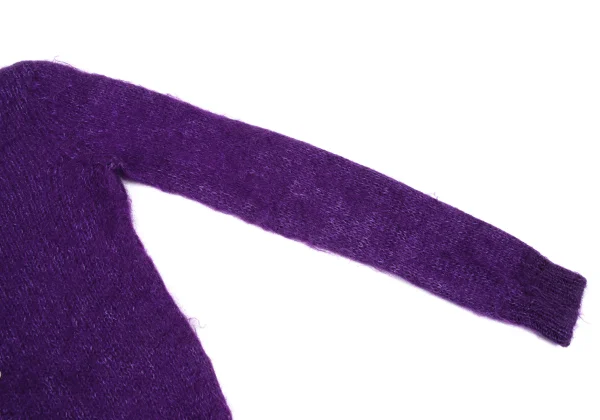 COMME des GARCONS Dyed Mohair Blend Crushed Neck Design Cardigan K-171543_007