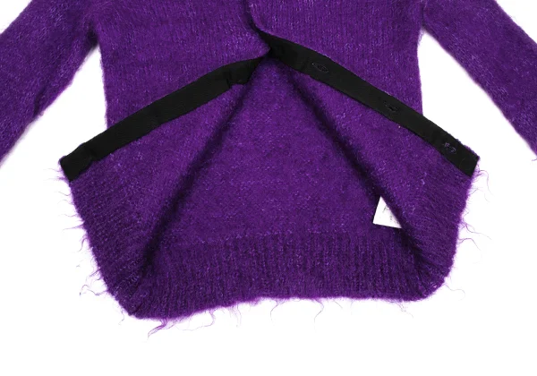 COMME des GARCONS Dyed Mohair Blend Crushed Neck Design Cardigan K-171543_010