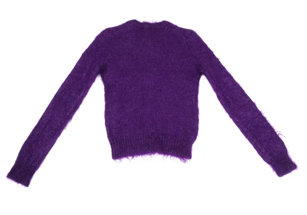 COMME des GARCONS Dyed Mohair Blend Crushed Neck Design Cardigan K-171543_011