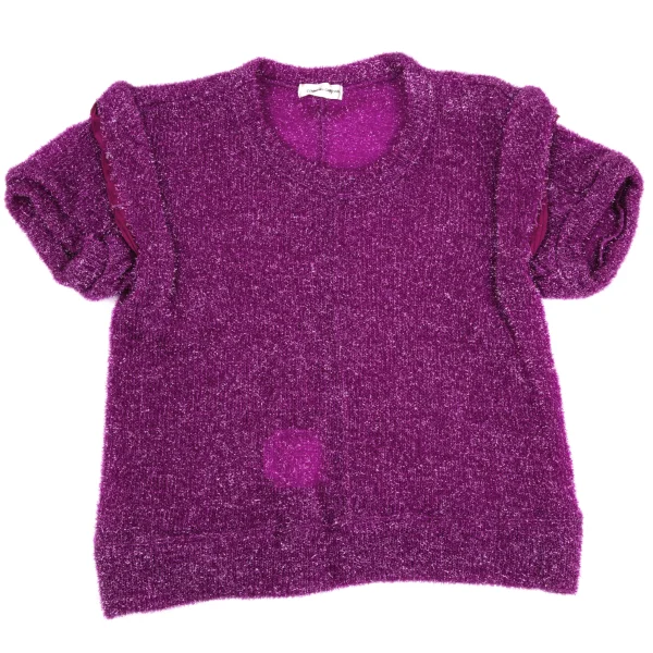 COMME des GARCONS Tuck Shoulder Nylon Short Sleeve Knit K-171544_002