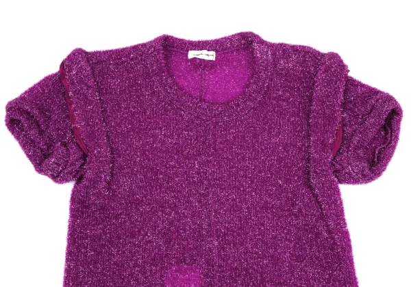COMME des GARCONS Tuck Shoulder Nylon Short Sleeve Knit K-171544_003