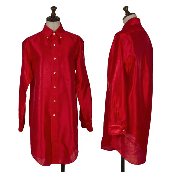 COMME des GARCONS Hem Switching Long Shirt Red S K-171546_001