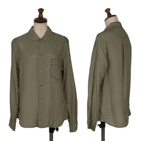 COMME des GARCONS Trompe l'oeil Stitch Blouse Khaki S K-171547_001