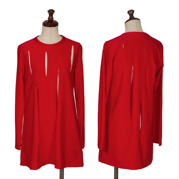 COMME des GARCONS Cutting Design Stretch Top Red XS K-171549_001