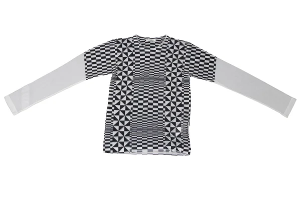 COMME des GARCONS Checker Print Sheer T Shirt K-171550_002