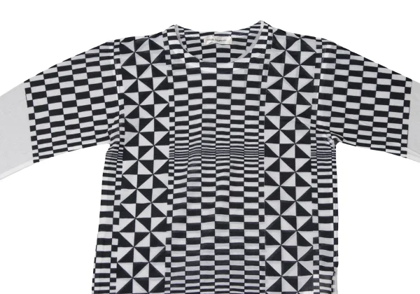 COMME des GARCONS Checker Print Sheer T Shirt K-171550_003