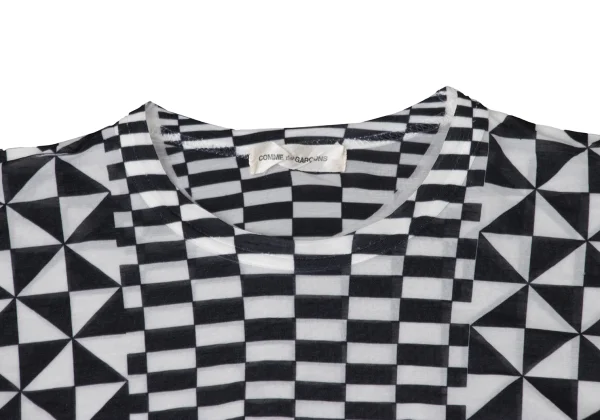 COMME des GARCONS Checker Print Sheer T Shirt K-171550_004