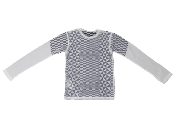 COMME des GARCONS Checker Print Sheer T Shirt K-171550_012