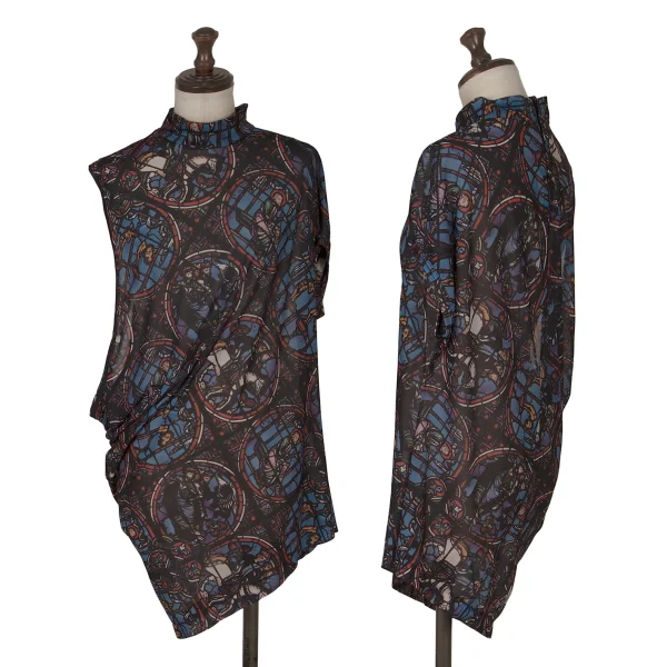 COMME des GARCONS Stained Glass Print Asymmetrical Sleeveless Top Multi-Color XS-S K-171552_001