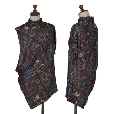 COMME des GARCONS Stained Glass Print Asymmetrical Sleeveless Top