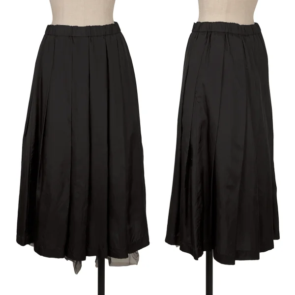 COMME des GARCONS Mesh Layered Pleated Skirt Black S-M K-171554_001