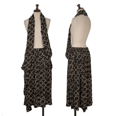 COMME des GARCONS Drawing Circle Print Suspender Skirt