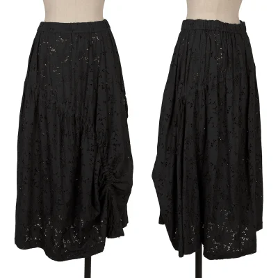 COMME des GARCONS Floral Embroidery Lace String Gather Skirt