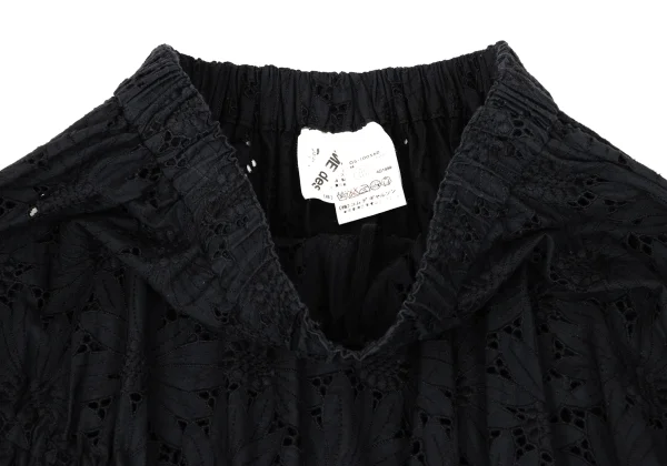 COMME des GARCONS Floral Embroidery Lace String Gather Skirt K-171558_005